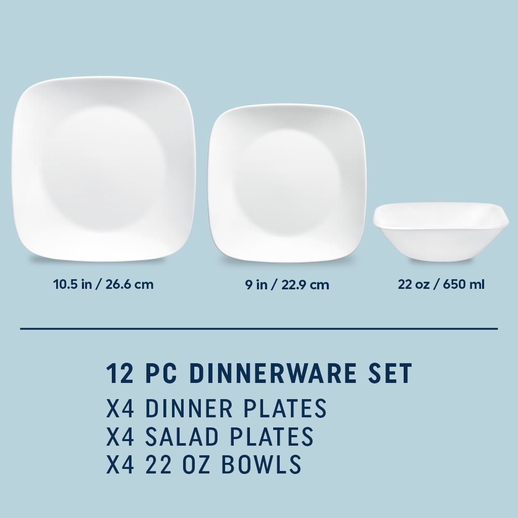 Ensemble de vaisselle Corelle® Studio blanc pur 12 pièces