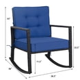thumbnail image 3 of Patiojoy 2 PCS Outdoor Wicker Rocking Chair Glider Rattan Rocker Recliner with Navy Cushion, 3 of 8