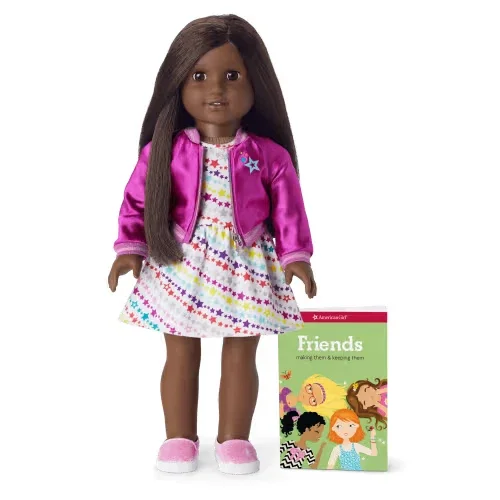 American Girl 18 Pouces Truly Me #80 Poupée Peau Profonde Cheveux Texturés Noirs Yeux Bruns