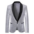 thumbnail image 1 of Mikilon Veste de Complet Décontractée à Paillettes pour Homme, Automne et Hiver, Personnalité, 1 of 3