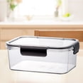 thumbnail image 2 of yulier Plastic Food Storage Container with Snap Lids, Clear Rectangle Meal Prep Container, Freezer Airtight Leakproof Food Fresh-Keeping Box for Fruits Vegetables Butter Cheese, 2 of 6