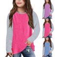 thumbnail image 2 of Penkiiy T-Shirts Décontractés à Manches Longues pour Filles, Tuniques à Rayures Douces et Amples pour Enfants, Blouses Roses en Liquidation pour 4-5 Ans, 2 of 5