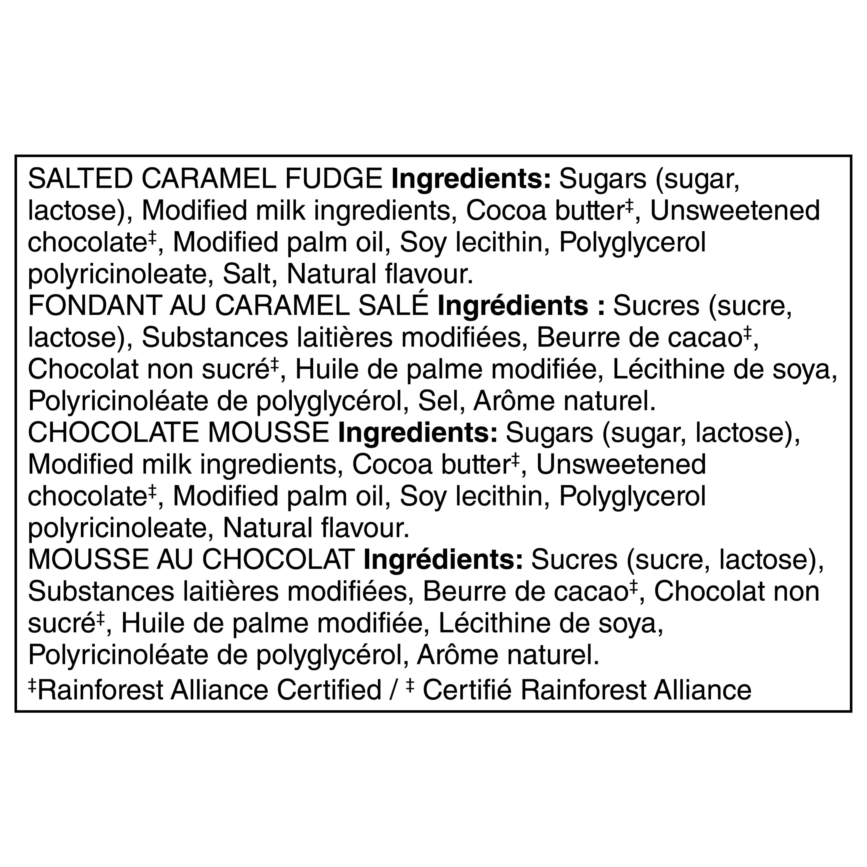 AERO Mini-barres Truffle saveurs Fondant au caramel salé et Mousse au chocolat