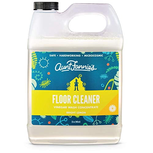 Aunt Fannie's Floor Cleaner Vinegar Wash - Multi-Surface Cleaner, 32 oz. Single Bottle, (Bright Lemon)