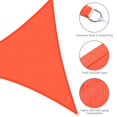 thumbnail image 4 of Yescom 2 Pack 11 Ft 97% UV Block Triangle Sun Shade Sail Heavy Duty HDPE Canopy Garden, 4 of 10