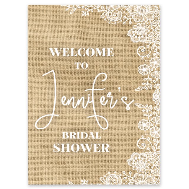 Darling Souvenir MADE WITH LOVE PersonalizedWelcomeSignFor Bridal Shower,Burlap,Bridal Shower Collection Great For Your Celebrations- 18x 12