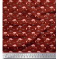 thumbnail image 1 of Soimoi Red Poly Georgette Fabric Flamingo Bird Decor Fabric Printed Yard 42 Inch Wide, 1 of 3