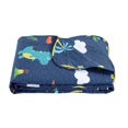 thumbnail image 4 of Marina Decoration Rich Printed Stitching Coverlet Bedspread Ultra Soft Summer Bedding Quilt Set with Quilted Sham, Dinosaur Zoo with Navy Blue Pattern, 4 of 7