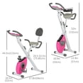 thumbnail image 4 of Soozier 42.9" Foldable Exercise Bike w/  7 Level Adjustable Seat Height, Pink, 4 of 9