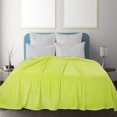 thumbnail image 1 of PiccoCasa Flannel Fleece Blanket Soft Warm Wide Hemmed Green Yellow Queen, 1 of 10