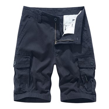 Men's 5-Pocket Cargo Shorts - Cotton, Washed Finish, Casual/School, 29-34 Sizes, 72-92cm Waist, 48-51cm Length