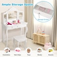 thumbnail image 3 of Costway Coiffeuse Ensemble Table de Maquillage Coiffeuse Enfants Filles Tabouret Miroir, 3 of 10