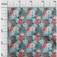 thumbnail image 2 of oneOone Georgette Viscose Dusty Teal Green Fabric Florals Craft Projects Decor Fabric Printed By The Yard 42 Inch Wide, 2 of 4