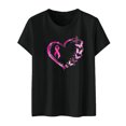 thumbnail image 2 of Lenago Blouses pour Femmes Habillées Décontractées Mode Décontractée Femmes Manches Courtes Imprimées Dames Manches Courtes Col Rond Blouses Hauts T-Shirt Chemises Cancer du Sein pour Femmes en Liquidation, 2 of 4