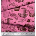 thumbnail image 2 of Soimoi polyester Crepe Fabric Burger,Cupcake & Cups Print Fabric by the Yard 52 Inch Wide, 2 of 3