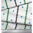 thumbnail image 2 of Soimoi Blue Velvet Fabric Geometric Triangle & Jamdani Print Fabric by Yard 58 Inch Wide, 2 of 2