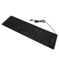 thumbnail image 1 of USB Wired Keyboard, Waterproof Dustproof 109 Keys Foldable Silicone Keyboard 109 Keys  For Laptop For Office Black, 1 of 8