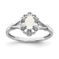 thumbnail image 1 of Bague en Argent Sterling 925 Rhodié avec Opale Créée et Diamant, 1 of 2