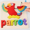 thumbnail image 4 of Visland Smooth Surface Hand-eye Coordination Wood Color Words Animal Shape 3D Puzzles for Kids, 4 of 8