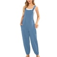 thumbnail image 1 of LSLJS Women's Loose Solid Jumpsuits Sleeveless Spaghetti Strap Loose Adjustable Jumpsuits, 1 of 5
