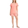 thumbnail image 1 of Charter Club Ensemble de Pyjama en Coton Henley & Shorts pour Femmes, Orange, Très Petit, 1 of 3