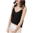 thumbnail image 1 of Ketyyh-chn99 Débardeurs pour Femmes Coupe Ample Chic Décontracté Hauts Courts Chandails à Col Rond Été Sans Manches Tunique Coupe Ample Haut Basique Noir, TG, 1 of 4
