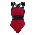 thumbnail image 1 of Women Plus Size One Piece Swimsuit Cross Shoulder Straps Triangle Bikini Bathing Suits Monokini Beachwear, 1 of 6