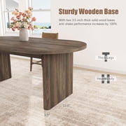 Spacious Oval Dining Table for 4-8 – Double Pedestal Wood Base – Modern Farmhouse Versatile Design – Kitchen, Living, Office – Brown-1800
