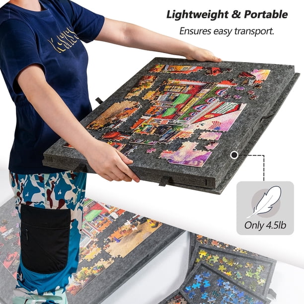 Table Puzzle 1000 Pièces Inclinable – 3 Angles, 6 Tiroirs De Tri, Couvercle Anti-poussière, Léger