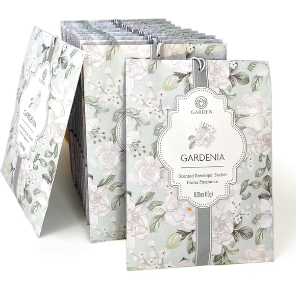 Gardenia Scented Sachets - 12 Pack, Long-Lasting Home Fragrance Sachet Bags, Large Fresh-Scented Packets, Scented Sachets for Drawer and Closet