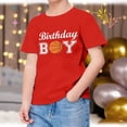 thumbnail image 2 of Chemises Garçons Été Manches Courtes Imprimé Basketball Tendance T-Shirt Rouge 4-5 Ans, 2 of 4