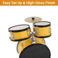 thumbnail image 4 of BeesClover Kids Drum Set, 5-Piece Beginner Drum Kit with Adjustable Stool, Pedal, Cymbal & Drumsticks, Real Wood Junior Musical Instrument for Children Ages 3-10, 4 of 8