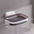 thumbnail image 4 of Bowayaoa Suction Cup Wall Mounted Soap Dish Holder, Double Rows Soap Rack for Bathroom, No Drill Soap Storage Shelf with Drainage, Wall Organizer for Shower, Kitchen Sink, 4 of 8