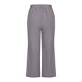 thumbnail image 4 of Women High Waisted Wide Leg Pants Drawstring Elastic Trousers Comfy Straight Leg Fashion Long Pants With Pockets, 4 of 5