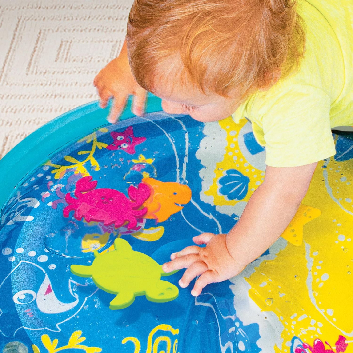 Spark Create Imagine – Centre d'activités à bulles d'eau – Tapis de jeu « Vagues de l'océan » – Pour nourrissons – 24 po