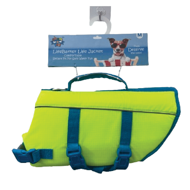 LifeBarker Waterproof Pet Life Jacket, Adjustable Straps and Buckles for Safe Aquatic Adventures, Neon Green, Large