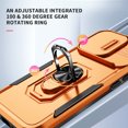 thumbnail image 4 of for iPhone 14 Pro Max Hard Case, with Camera Cover & Kickstand Holder, Built-in 360°Rotate Ring Stand Anti-scratch Drop Protection Magnetic Phone Case for Apple iPhone 14 Pro Max - Orange, 4 of 7