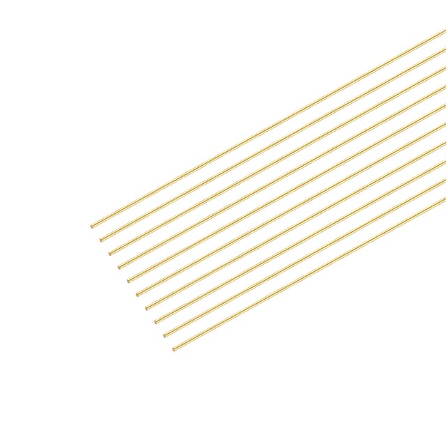 Unique Bargains 0.3mm x 350mm,Brass Round Wire,Assorted Half Hard Wire for Jewelry Making,10Pack