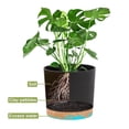 thumbnail image 4 of QCQHDU 2 Pack Plant Pot, Black Plastic Indoor Planter With Drainage Holes And Removable Base, 4 of 6