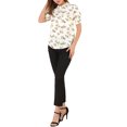 thumbnail image 2 of INSPIRE CHIC Women's Short Sleeve Ruffle Trim Neck Floral Print Blouses, 2 of 6