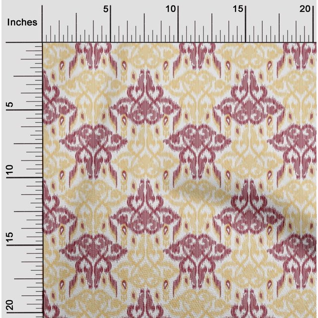 oneOone Silk Tabby Fabric Swirl & Paisley Ikat Decor Fabric Printed BTY 42 Inch Wide