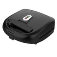 thumbnail image 1 of Mainstays 2 in 1 Black Waffle & Sandwich Maker with nonstick removable plates, 1 of 4