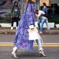 thumbnail image 1 of Femmes Couleur Bloc Imprimé Trench-Coat Double Face Veste en Laine, 1 of 3