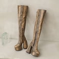 thumbnail image 5 of Cameland Patchwork Serpentine Platform Ultra High Heel Winter Ladies Over The Knee Boots, 5 of 5