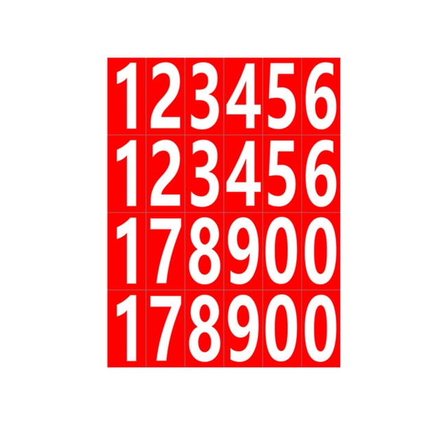 ZheElen 20pcs Strong Adhesive Number Label Sticker Wide Applications And Durable Waterproof And Oil Proof White Numbers