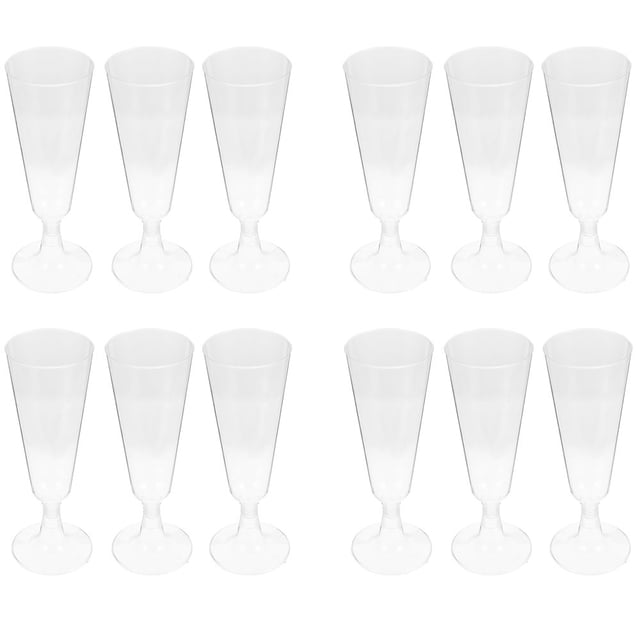 AMERTEER 12 Pcs Verre à Champagne Jetable en Plastique Verre à Boire Verre à Vin Rouge (Transparent)