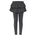 thumbnail image 1 of Girls' Elastic Pants & Skirts Set,Multi-Color Casual Wear For Ages 3-10 Stretchy Fabric Dark Gray 100, 1 of 2