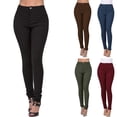 thumbnail image 3 of WTXUE Jeans pour Femmes, Jeggings pour Femmes Taille Haute en Denim Uni, Effet Rehausseur, Pantalon en Denim à Cheville avant, Jeans Extensibles Leggings en Denim Pantalones de Mujer Rouge, 3 of 7