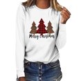 thumbnail image 2 of Blouse à Manches Longues Femme Haut de Noël Décontracté à Manches Longues Col Rond Chandail en Molleton Chandail Blouse, 2 of 4
