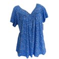 thumbnail image 1 of CEHVOM Blouse à Manches Courtes Col en V Imprimée pour Femmes Grande Taille, 1 of 6